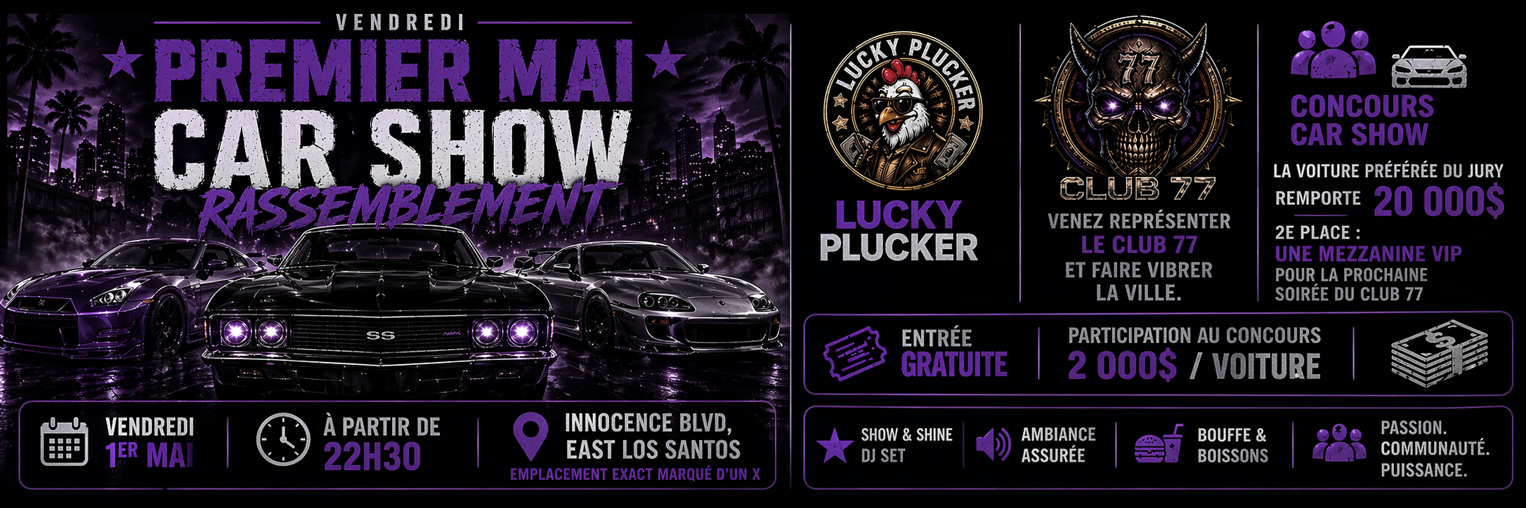 CLUB 77 x LUCKY PLUCKER — CAR SHOW